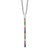 Prizma Sterling Silver Rhodium-plated 16 inch Colorful CZ Vertical Bar Necklace with 2 inch Extender