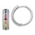 Prizma Sterling Silver Rhodium-plated Channel Set Colorful and White CZ Hinged Hoop Earrings
