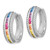 Prizma Sterling Silver Rhodium-plated Channel Set Colorful and White CZ Hinged Hoop Earrings