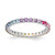 Prizma Sterling Silver Rhodium-plated Colorful CZ Eternity Band Ring - QR-D96DBAD3-3131