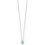 Pure Serenity 14k White Gold 1/6 carat Lab Grown Diamond VS/SI+ G+ and Lab Created Paraiba 18 inch Oval Halo Pendant Necklace