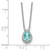 Pure Serenity 14k White Gold 1/6 carat Lab Grown Diamond VS/SI+ G+ and Lab Created Paraiba 18 inch Oval Halo Pendant Necklace
