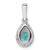 Pure Serenity 14k White Gold 1/8 carat Lab Grown Diamond VS/SI+ G+ and Lab Created Paraiba Pear Pendant