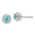 Pure Serenity 14k White Gold 1/8 carat Lab Grown Diamond VS/SI+ G+ and Lab Created Paraiba Post Earrings