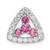 Pure Serenity 14k White Gold 3/8 carat Lab Grown Diamond VS/SI+ G+ and Lab Created Pink Sapphire Triangle Pendant