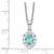 Pure Serenity 14k White Gold 5/8 carat Lab Grown Diamond VS/SI+ G+ and Lab Created Paraiba 18 inch Oval Halo Pendant Necklace
