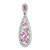 Pure Serenity 14k White Gold 7/8 carat Lab Grown Diamond VS/SI+ G+ and Lab Created Pink Sapphire Teardrop Dangle Pendant
