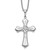 Sentimental Expressions Sterling Silver Rhodium-plated Antiqued Abide In Him 18in Cross Necklace