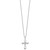 Sentimental Expressions Sterling Silver Rhodium-plated Antiqued Abide In Him 18in Cross Necklace