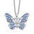 Sentimental Expressions Sterling Silver Rhodium-plated Crystal Never Give Up Butterfly 18in Necklace