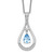 Sentimental Expressions Sterling Silver Rhodium-plated Mar. CZ Stone Never Forget Tear 18in Birthstone Necklace