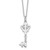 Sentimental Expressions Sterling Silver Rhodium-plated Red CZ Antiqued Key of David 18in Necklace