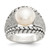 Shey Couture Sterling Silver Antiqued Freshwater Cultured Pearl and Diamond Ring - QT-31D3A97D-2936