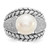 Shey Couture Sterling Silver Antiqued Freshwater Cultured Pearl and Diamond Ring - QT-31D3A97D-2936
