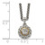 Shey Couture Sterling Silver Antiqued with 14K Accent 18 Inch Diamond Round Pendant Necklace