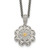 Shey Couture Sterling Silver Antiqued with 14K Accent 18 Inch Diamond Vintage Flower Necklace