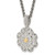 Shey Couture Sterling Silver Antiqued with 14K Accent 18 Inch Diamond Vintage Flower Necklace