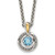 Shey Couture Sterling Silver Antiqued with 14k Accent Light Swiss Blue Topaz 18 inch Necklace