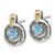 Shey Couture Sterling Silver Antiqued with 14k Accent Light Swiss Blue Topaz Post Earrings