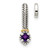 Shey Couture Sterling Silver Antiqued with 14k Accent Polished Amethyst Chain Slide Pendant