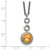 Shey Couture Sterling Silver Gold-tone Flash Gold-plated 18 Inch Antiqued Round Bezel Citrine Necklace