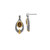 Shey Couture Sterling Silver Gold-tone Flash Gold-plated Antiqued Oval Bezel Smoky Quartz Post Dangle Earrings