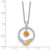 Shey Couture Sterling Silver Rhodium-plated Twisted Circle with 14k Leaf Accent Round Citrine Dangle 18 inch with 2 inch Extension Necklace