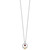 Shey Couture Sterling Silver Rhodium-plated Twisted Circle with 14k Leaf Accent Round Garnet Dangle 18 inch with 2 inch Extension Necklace