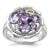Shey Couture Sterling Silver Rhodium-plated with 14k Accent .78Amethyst / 1.0Pink Quartz / .06White Topaz Ring - QT-0A071455-5089