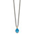 Shey Couture Sterling Silver Rhodium-plated with 14K Accent 18 Inch Antiqued Pear Shaped Blue Topaz Necklace