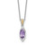 Shey Couture Sterling Silver Rhodium-plated with 14k Accent Marquise Amethyst Navette 18 inch with 2 inch Extension Necklace
