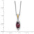 Shey Couture Sterling Silver Rhodium-plated with 14k Accent Marquise Garnet Navette 18 inch with 2 inch Extension Necklace
