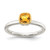 Shey Couture Sterling Silver Rhodium-plated with 14k Accent Polished Cushion-cut Citrine Ring - QT-DBD51BAC-1393
