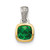 Shey Couture Sterling Silver Rhodium-plated with 14k Accent Polished Cushion-cut Created Emerald Pendant