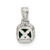 Shey Couture Sterling Silver Rhodium-plated with 14k Accent Polished Cushion-cut Created Emerald Pendant