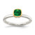 Shey Couture Sterling Silver Rhodium-plated with 14K Accent Polished Cushion-cut Created Emerald Ring - QT-3C1A008F-4676