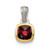 Shey Couture Sterling Silver Rhodium-plated with 14k Accent Polished Cushion-cut Garnet Pendant