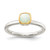 Shey Couture Sterling Silver Rhodium-plated with 14K Accent Polished Cushion-cut Milky Opal Ring - QT-DA14900D-3123