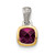 Shey Couture Sterling Silver Rhodium-plated with 14k Accent Polished Cushion-cut Rhodolite Garnet Pendant