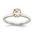 Shey Couture Sterling Silver Rhodium-plated with 14K Accent Polished Cushion-cut White Topaz Ring - QT-8B862218-5729