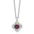 Shey Couture Sterling Silver Rhodium-plated with 14k Accent Round Garnet Flower 18 inch with 2 inch Extension Necklace