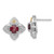 Shey Couture Sterling Silver Rhodium-plated with 14k Accent Round Garnet Flower Post Earrings