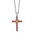 Shey Couture Sterling Silver Rhodium-plated with 14k -X- Accent Round Garnet Cross 18 inch with 2 inch Extension Necklace