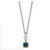 Shey Couture Sterling Silver with 14K Accent 17 Inch Antiqued Cushion London Blue Topaz and Diamond Plus 1in. Ext. Necklace