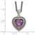 Shey Couture Sterling Silver with 14K Accent 18 inch Antiqued Amethyst Heart Necklace