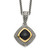 Shey Couture Sterling Silver with 14K Accent 18 Inch Antiqued Checkerboard-cut Black Onyx Necklace - QT-44DB6E88-5399