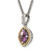 Shey Couture Sterling Silver with 14K Accent 18 Inch Antiqued Cushion Amethyst Necklace - QT-1585F93A-2717