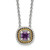 Shey Couture Sterling Silver with 14K Accent 18 Inch Antiqued Cushion Amethyst Necklace - QT-164DAE7E-2036