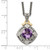 Shey Couture Sterling Silver with 14K Accent 18 Inch Antiqued Cushion Amethyst Necklace - QT-84601F58-7328