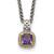 Shey Couture Sterling Silver with 14K Accent 18 Inch Antiqued Cushion Amethyst Necklace - QT-8D961A31-6575